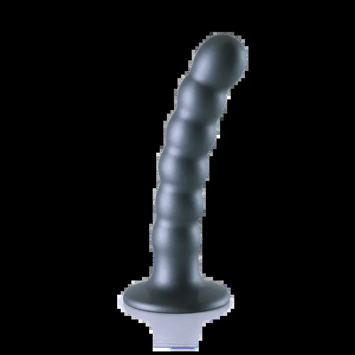 Beaded Silicone G-Spot Dildo – 5‘‘ / 13 cm – Gunmetal