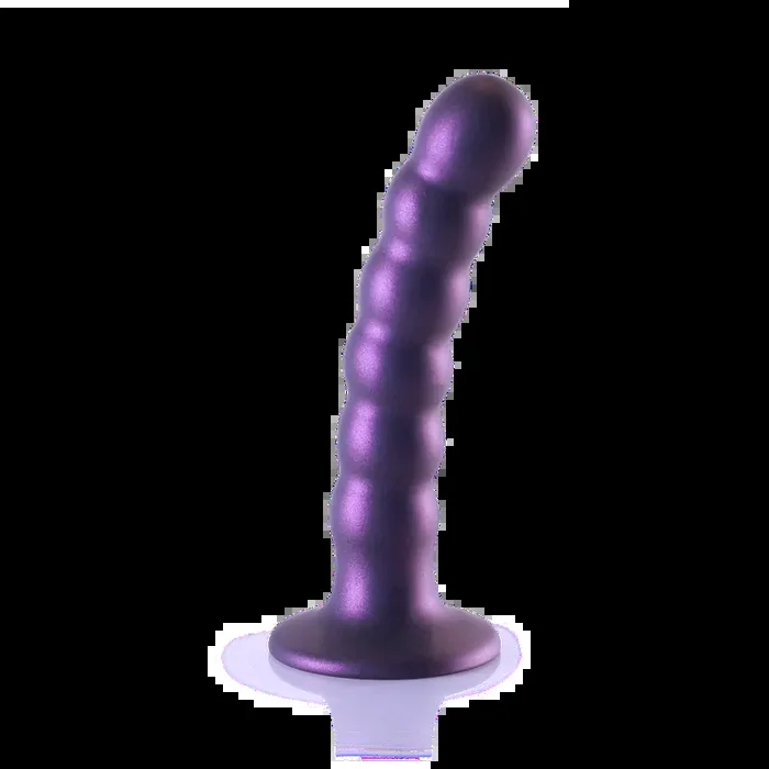 Beaded Silicone G-Spot Dildo – 5‘‘ / 13 cm – Metallic Purple