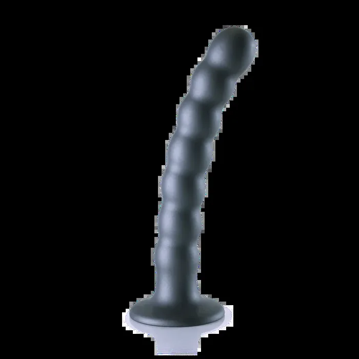 Beaded Silicone G-Spot Dildo – 6.5‘‘ / 16,5 cm – Gunmetal