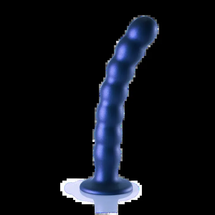 Beaded Silicone G-Spot Dildo – 8‘‘ / 20,5 cm – Metallic Blue