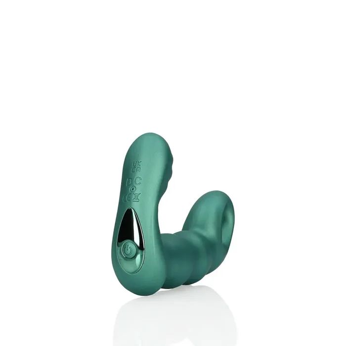 Beaded Vibrating Prostate Massager with Remote Control – Metallic Green
