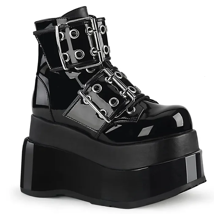 Bear-104 (High Heel Größe 8 – Gr. 38, High Heel Farbe Schwarz Lackleder Schwarz Kunstleder)