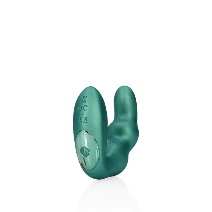 Bent Vibrating Prostate Massager with Remote Control – Metallic Green
