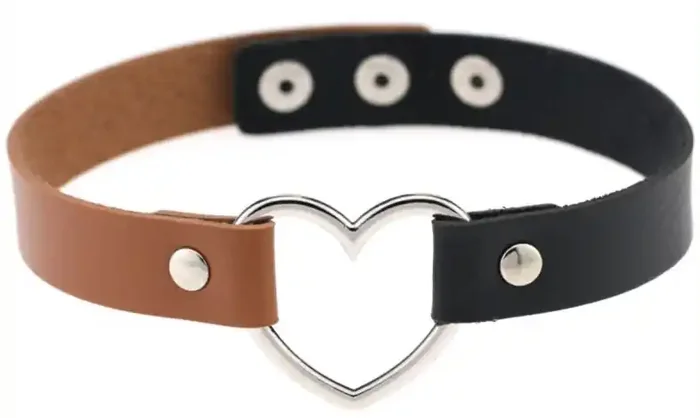 Bicolor Heart Neckholder Schwarz-Braun