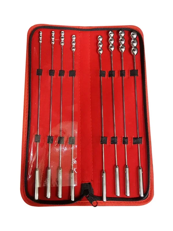 Black Label Bumpy Rosebud Urethral Sounds Set Edelstahl-Dilatoren-Set, 8-teilig