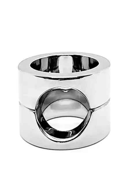 Black Label Cock Ring and Ball Stretcher Edelstahl-Penis-/Hodenring