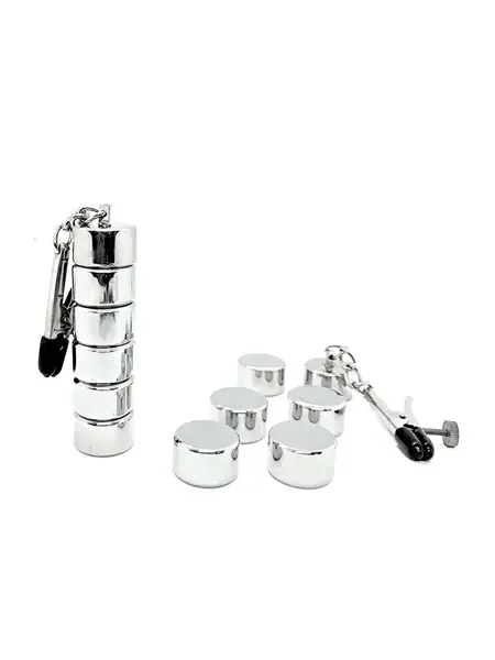 Black Label Nipple Clamps with Magnetic Weights Edelstahl-Nippelklemmen mit Gewichten