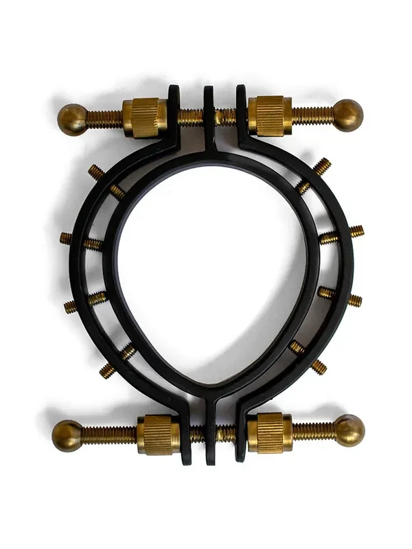 Black Label Pussy Clamp 2.0 With Spikes Schamlippenklemme, schwarz/gold