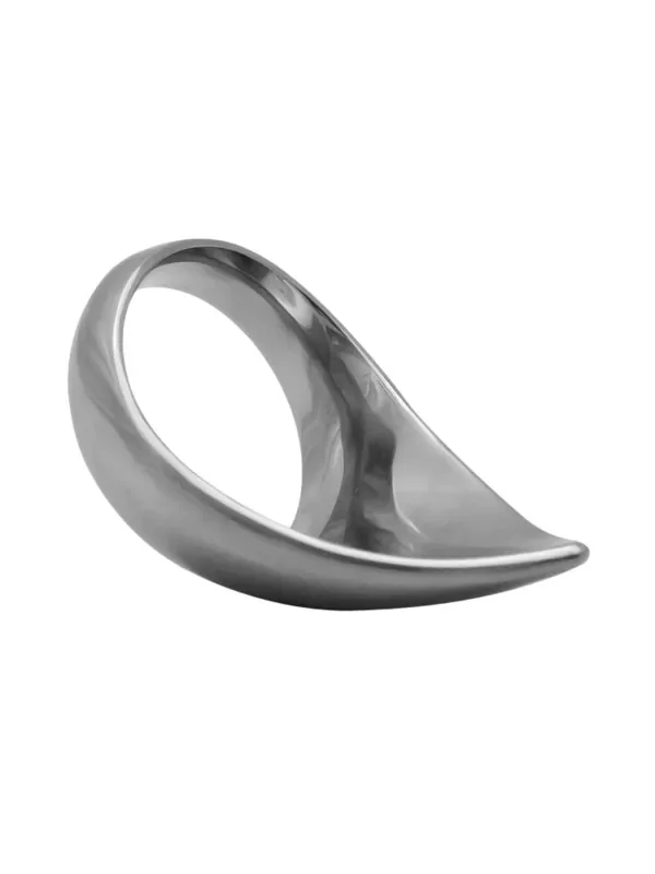 Black Label Stainless Steel Teardrop Cock Ring Edelstahl-Penisring