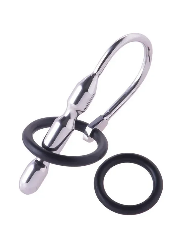 Black Label Stainless Steel Urethral Stretcher Fat Boy Edelstahl-Dilator mit Eichelring