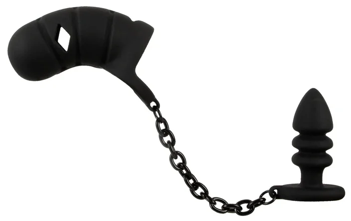 Black Velvets – Cock cage with butt plug
