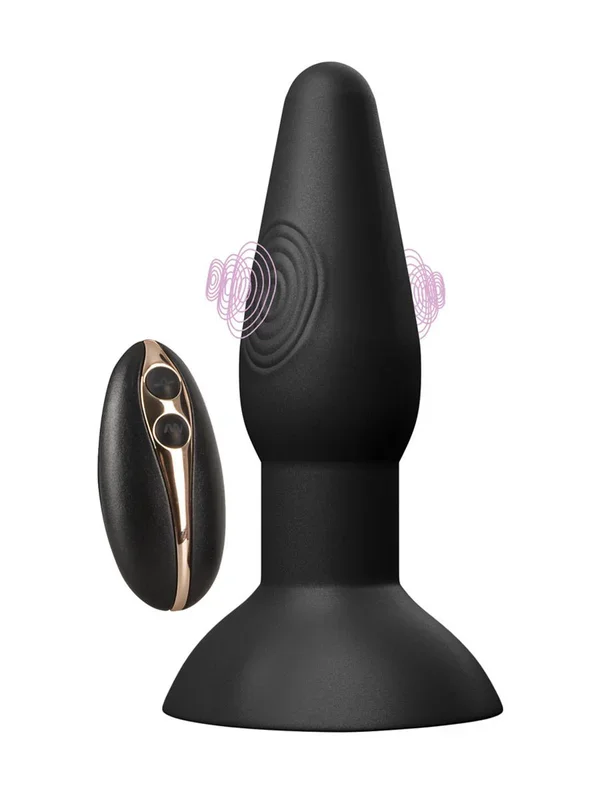 Black Velvets Thumping Rectum Butt Plug: Vibro-Analplug, schwarz