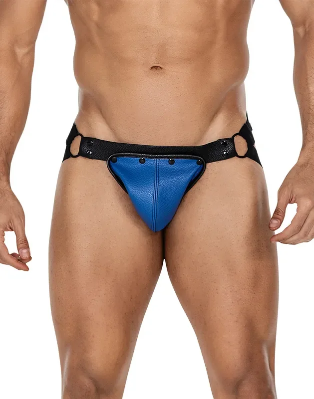 Blauer Druckknopf-Jockstrap