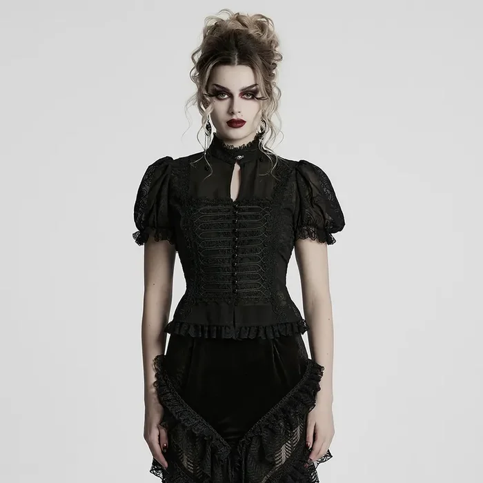 Bluse mit kurzen Puffärmeln