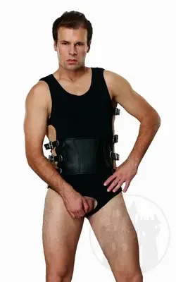 Body mit Corsage & Schnallen für Herren