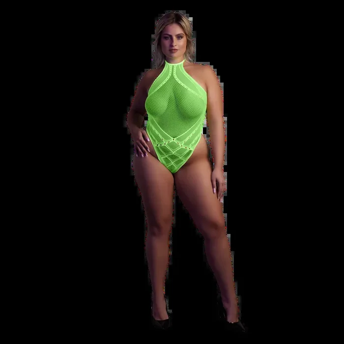 Body with Halter Neck – Plus Size – Neon Green
