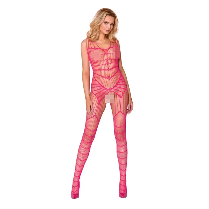 Bodystocking mit vielen Cut-Outs pink