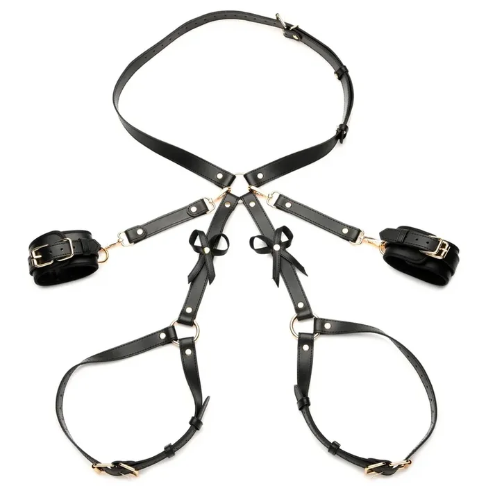 Bondage Harness with Bows – XL/2XL – Black