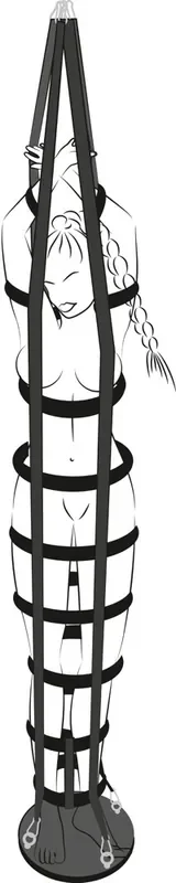 Bondage-Käfig zum Aufhängen aus reißfesten Textilgurten und robuster Stehplatte