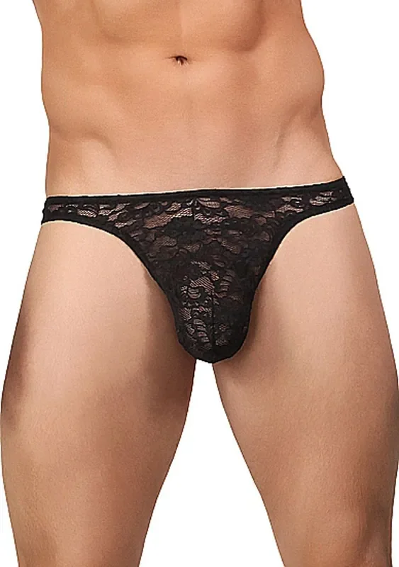 Bong Thong aus Spitze in Schwarz