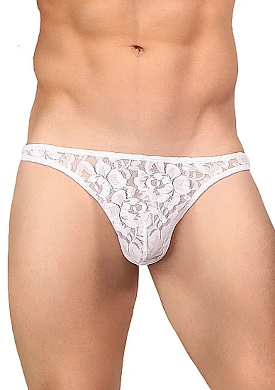 Bong Thong Spitzenstring in Weiß