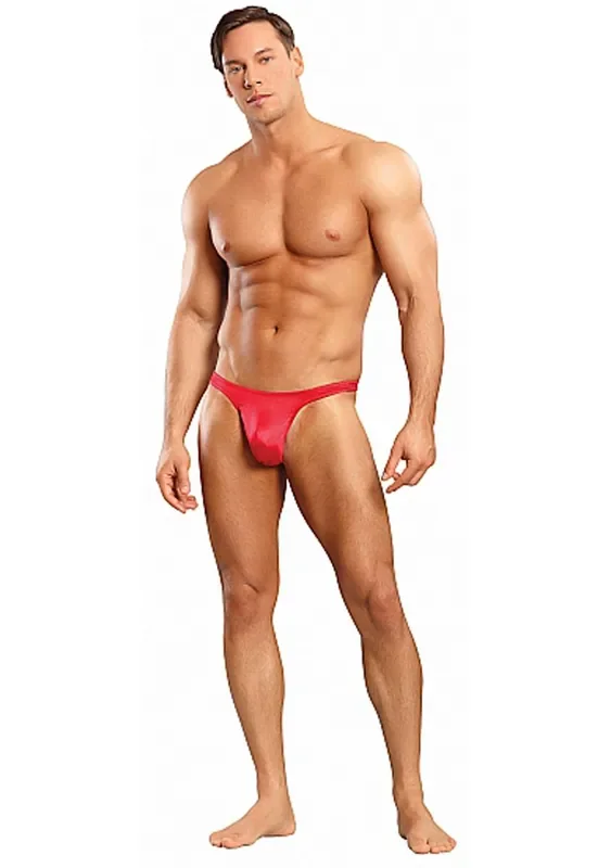 Bong Thong String aus Satin in Rot