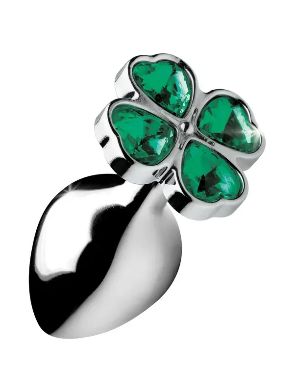 Booty Sparks Lucky Clover Gem Anal-Plug, silber/grün
