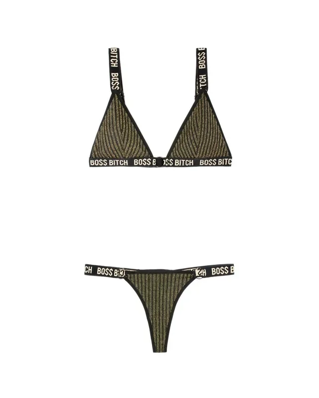 Bra Set Bo Bitch – Schwarz/Gold