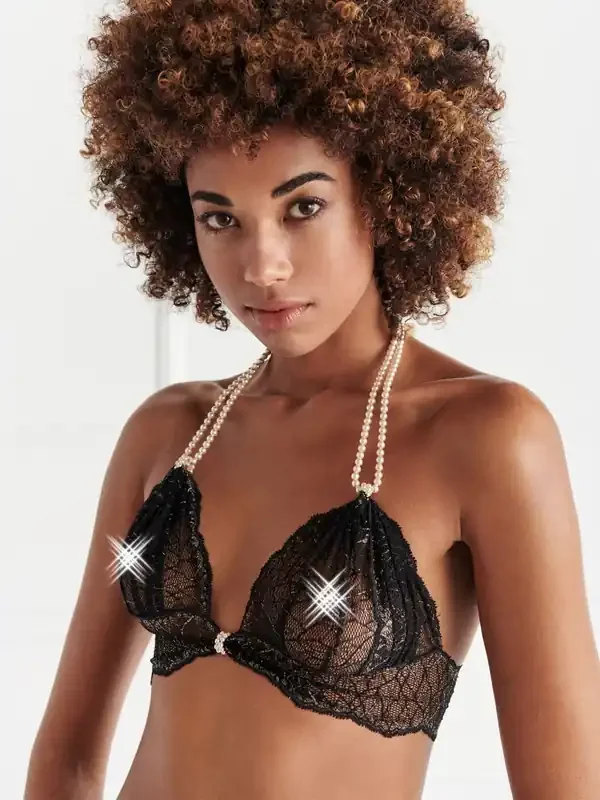 Bracli Sydney Perlen-BH, schwarz