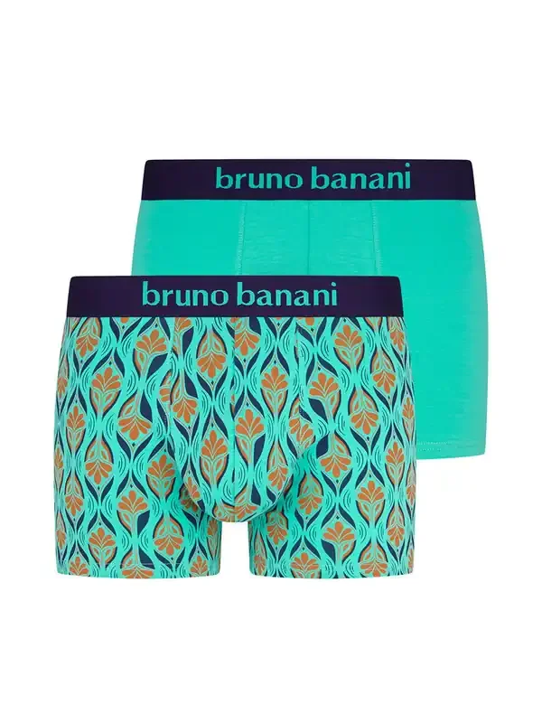 Bruno Banani Andalous Flower Short 2er Pack, blumen print/jadegrün