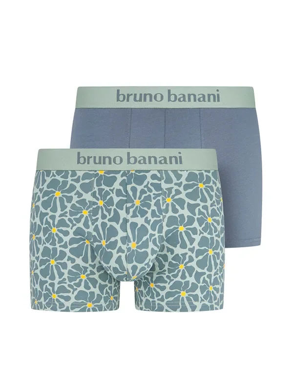 Bruno Banani Flowery Short 2er Pack, blumenprint/grau