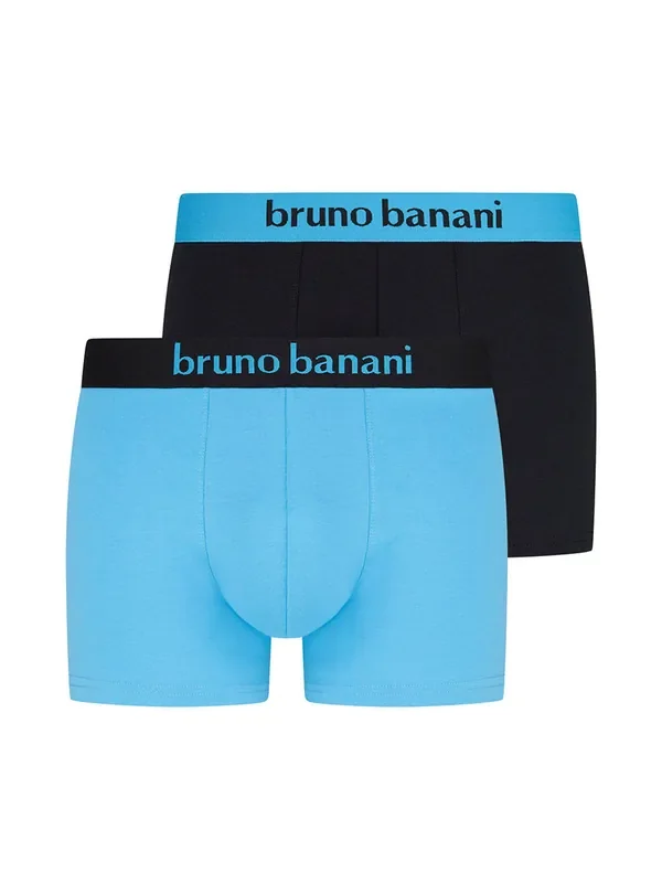 Bruno Banani Flowing Short 2er Pack, schwarz/cyanblau