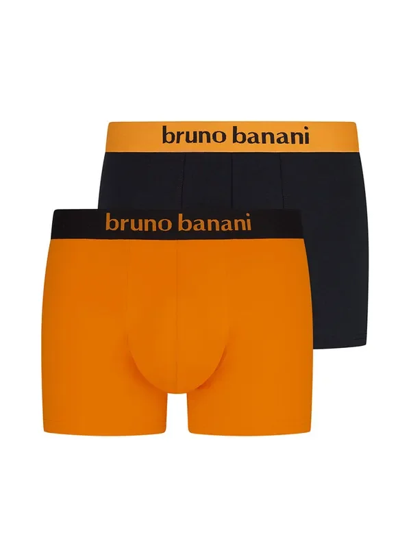 Bruno Banani Flowing Short 2er Pack, schwarz/mandarine