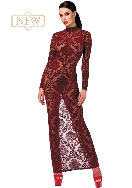 Burgunderrotes langes Kleid