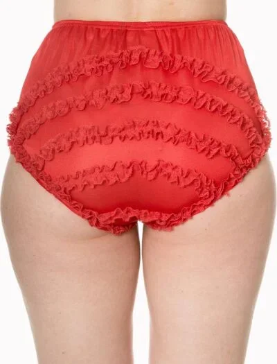 Burlesque Rüschenslip Rot