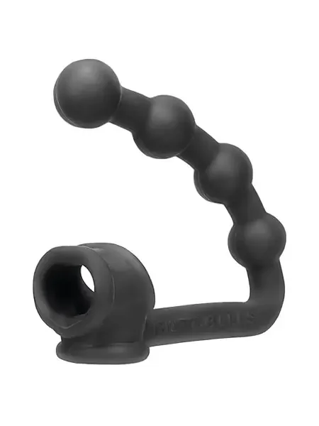 Buttballs Penis- und Hodenring mit Analplug, schwarz