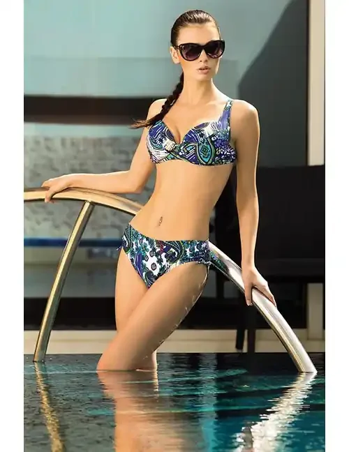 Cabrio Bikini mit Neckholder-Träger blau