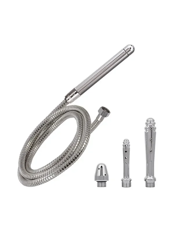 CalExotics Pro Water Works System Intimdusche mit 4 Aufsätzen, silber