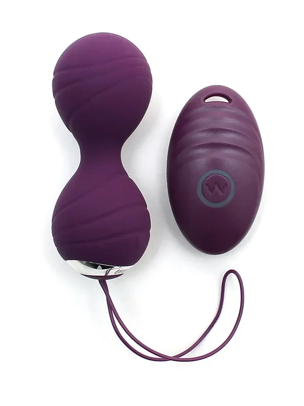 Cannes Vibrating Lay-On Kegel Ball Vibro-Liebeskugel-Duo, violett/chrom