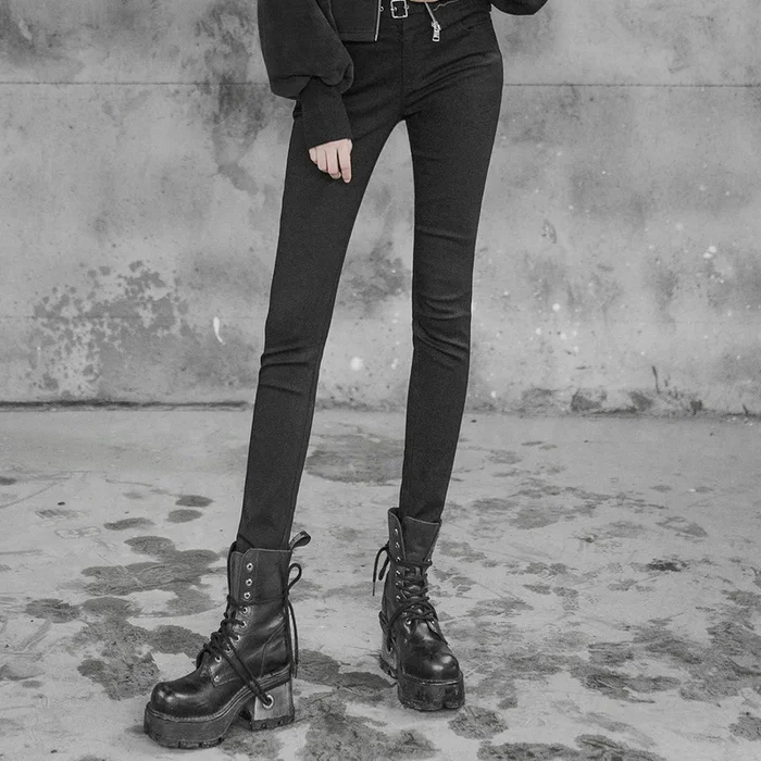 Casual Gothic Hose mit abnehmbaren Ketten-Trägern