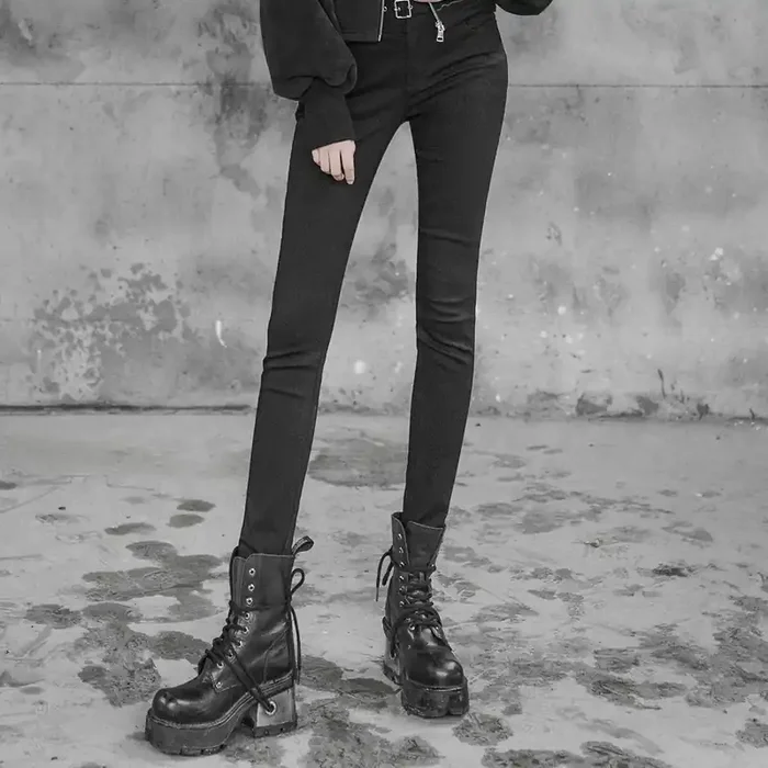 Casual Gothic Hose mit abnehmbaren Ketten-Trägern
