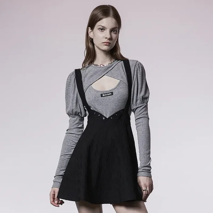 casual Gothic Suspender Skirt