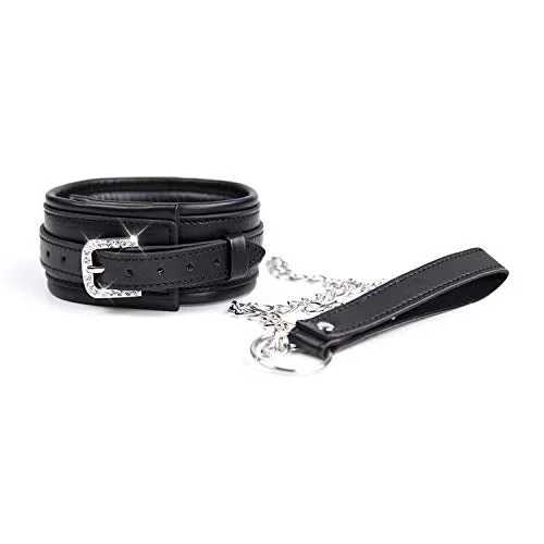 Choker-Halsband für Frauen – PU-Leder mit Metallschnalle und Leine