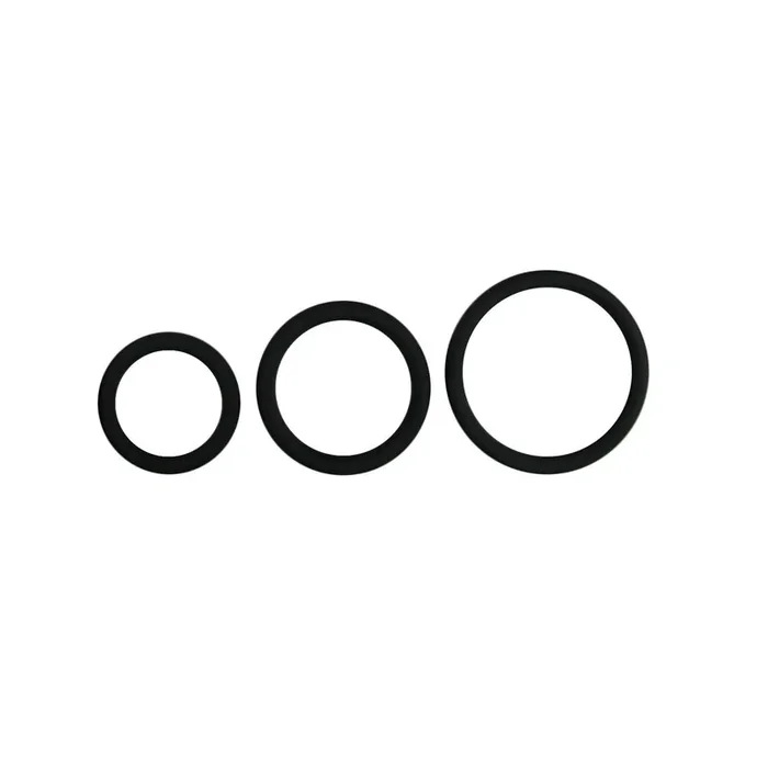 Cockring-Set mit drei verschiedenen Ringgrößen – Schwarz