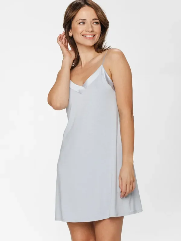 Coemi Modal & Silk 241S203 Nachtkleid, grey blue