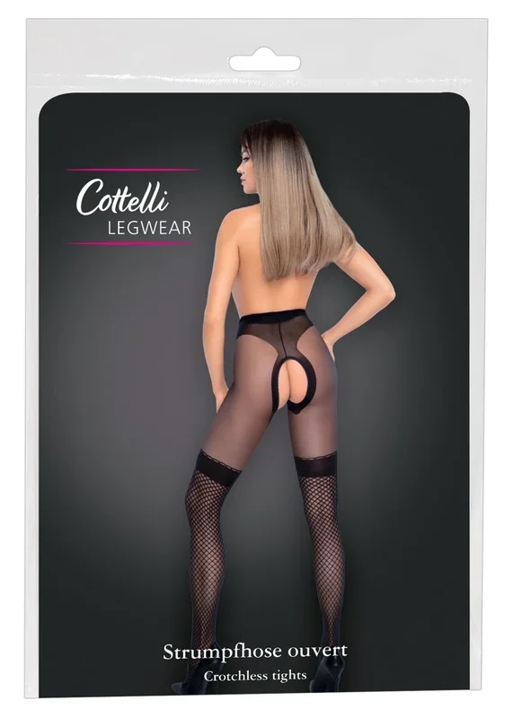 Cottelli Lingerie Strumpfhose ouvert & Overknee-Optik