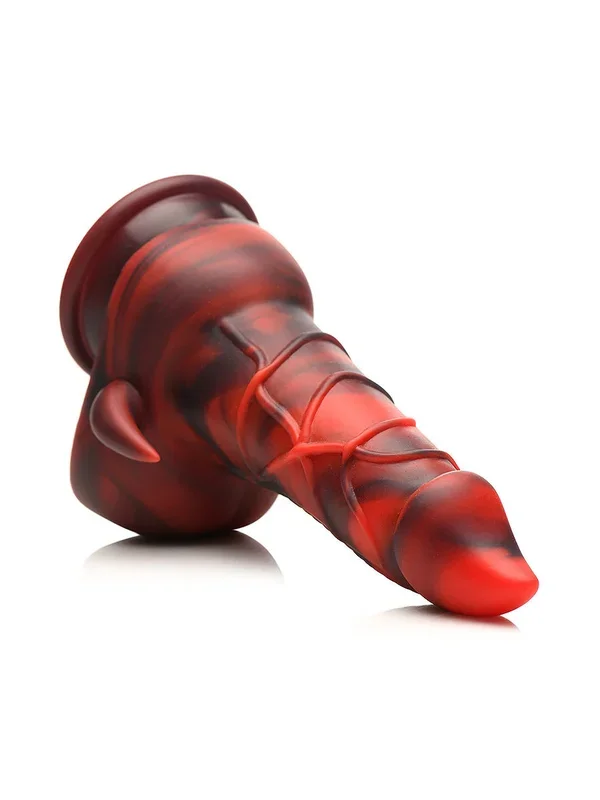 Creature Cocks Horny Devil: Dämonen-Dildo, rot/schwarz