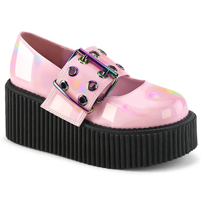 Creeper-230 (High Heel Größe: 9 – Gr. 39, High Heel Farbe: Schwarz Kunstleder)