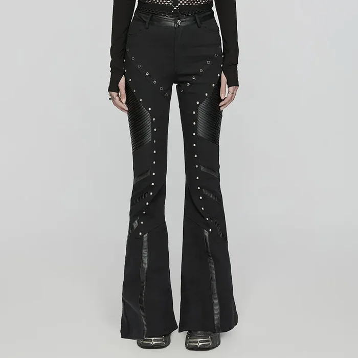 Cyberpunk-Inspired Flared Trousers