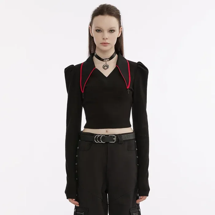 Cyberpunk-inspirierter Bodysuit mit dekorativen Nähten-Copy